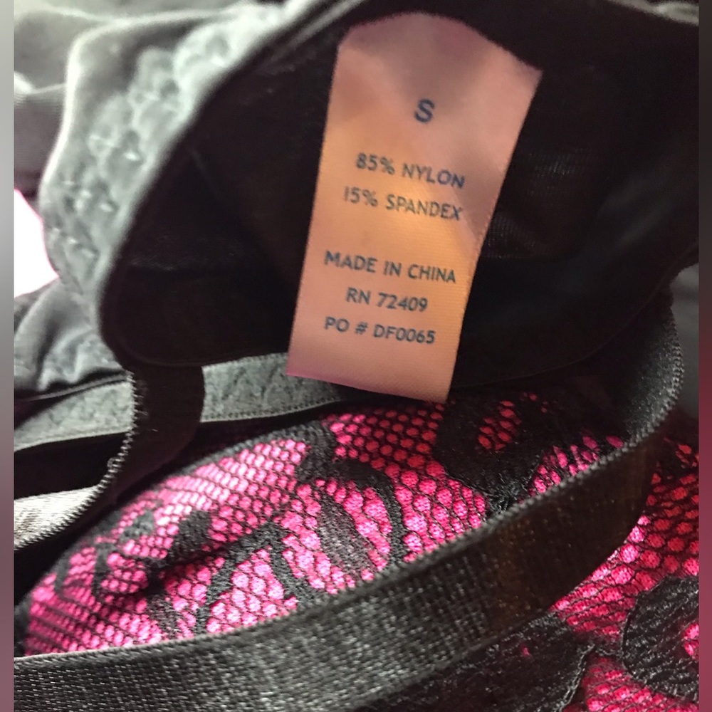 💗3/$15 Black pink lace lingerie push up chemise camisole bow detail sexy - Picture 6 of 11